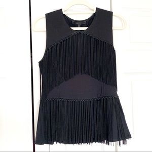 BCBG Black Fringe Top